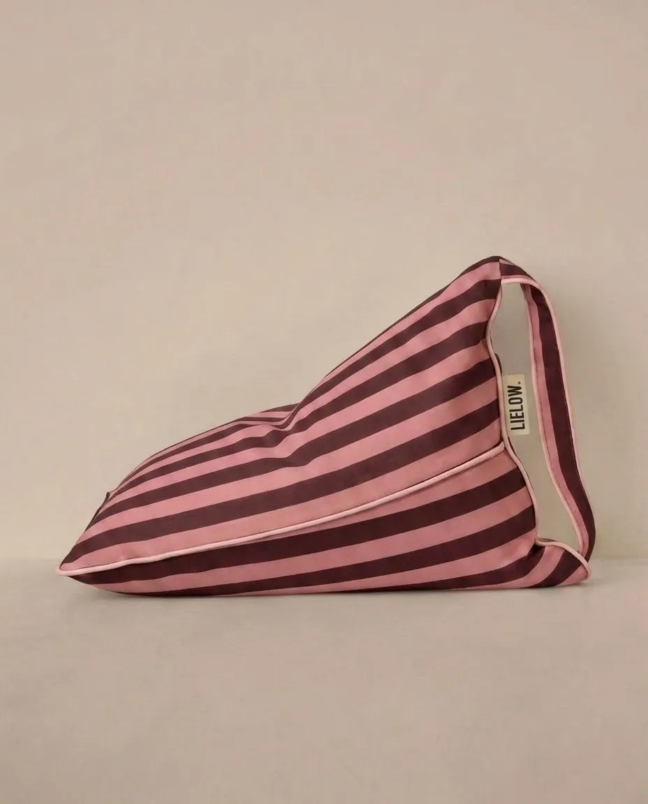 LIELOW Berry Pink — striped canvas bag-chair